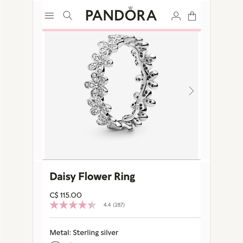 Pandora daisy flowers ring
